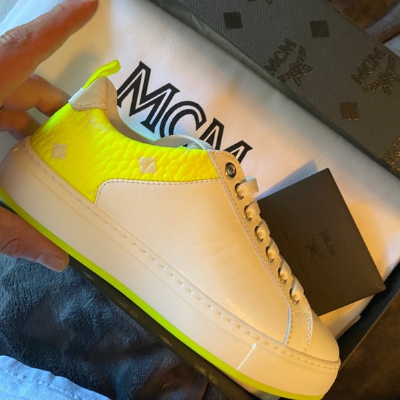 MCM
Neon-Trimmed Leather Sneakers sz 5 - Picture 2 of 5